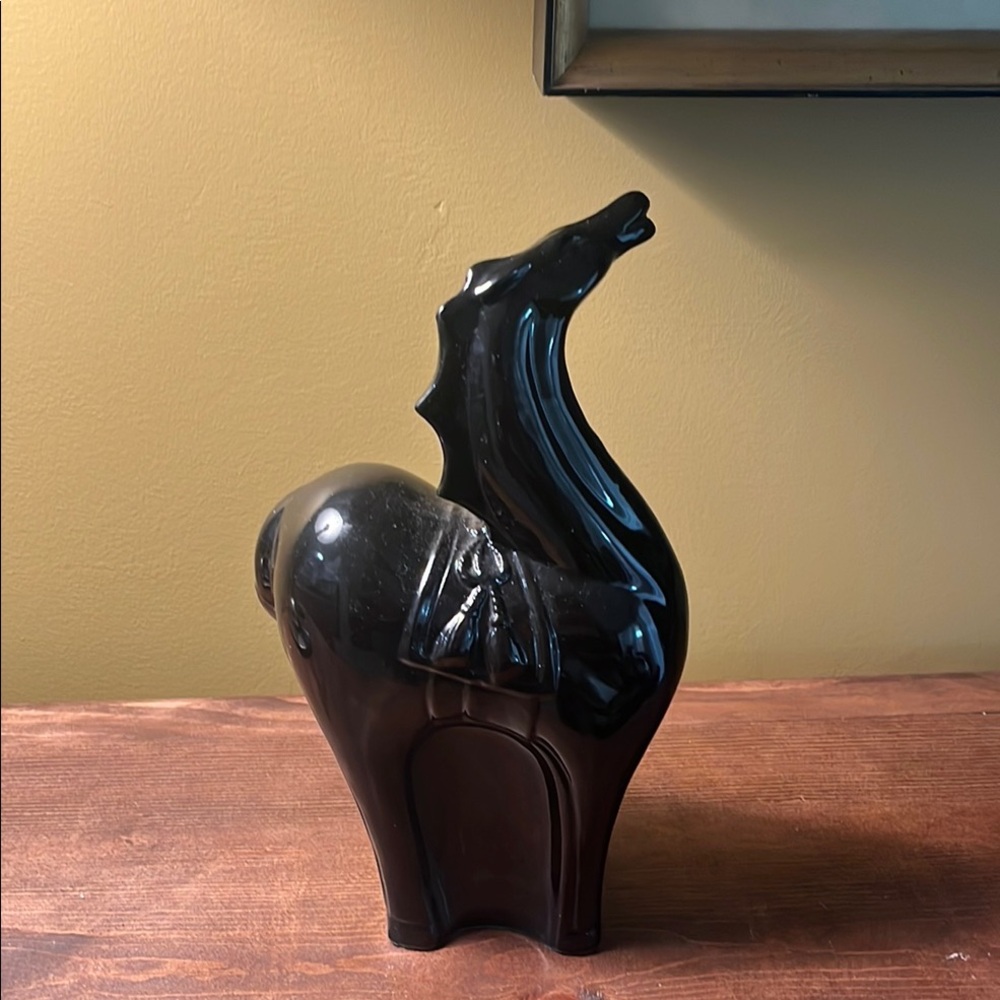 Vtg. Black Ceramic Horse Figurine